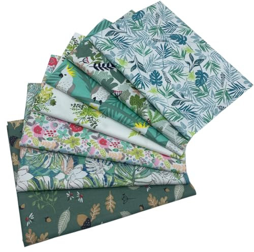 EDGEAM Baumwollstoff Meterware Stoffpaket Patchwork Stoff Baumwolle Stoffe zum Nähen 7 Stück 50 x 45 cm für Nähstoffe DIY Handwerk Scrapbooking (Art-7-A, 50 x 45 cm)