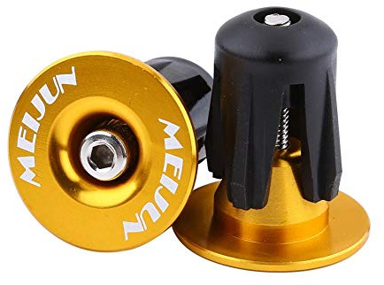 Yosoo Health Gear Embouts de Guidon Vélo Aluminium, Bouchons d'Extrémité Or pour VTT, BMX, Vélo de Route