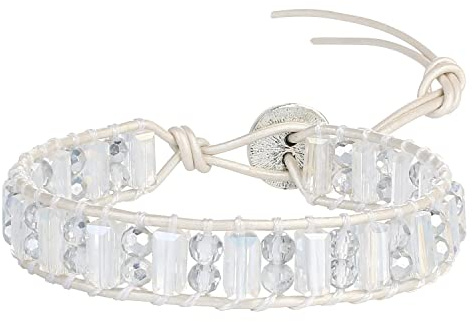 KELITCH Damen Seed Perlen Armband Original Leder Wrap Armband Handgemachte Fashoin BOHO Manschette