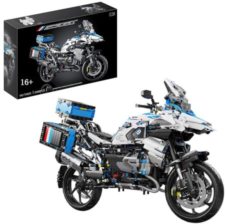 Auforua Technik Motorrad Modell, 1:5 Groß Motorräder Modellbausatz, 2369 Teile Klemmbausteine Motorrad MOC Set