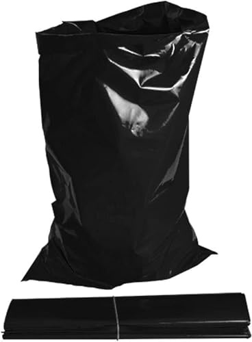 Heavy Duty Black Rubble Sacks Extra Strong Large Rubble Bags 100 Microns 40 Litre For Builders Garden Kitchen House Office Caterers DIY made from 100% Waste Recycled Material (PACK OF 10)