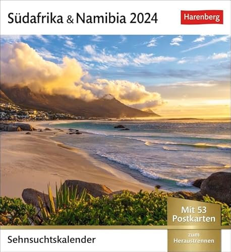 Sehnsuchtskalender Südafrika & Namibia - Kalender 2024 - Harenberg-Verlag - Postkartenkalender mit 53 heraustrennbaren Postkarten - 16 cm x 17,5 cm