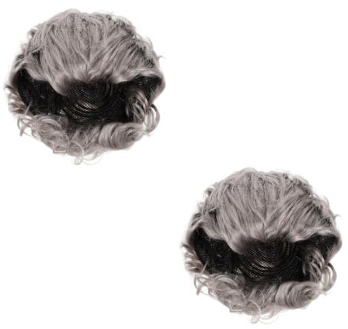 BESTonZON 2stücke Old Lady Cosplay Perücke Für Weiße Kurzhaar-wig Für Bühnenauftritte Kostümpartys Und Verkleidungen Und Atmungsaktiv Für Old Lady Kostüme