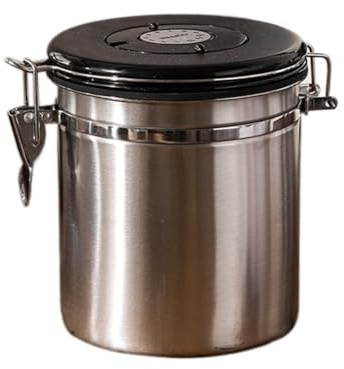 Gisoanudt Boîte à Café Hermétique en Grains avec Suivi de la Date, Boîte de Rangement de Cuisine en Acier Inoxydable 1,5 L comme Indiqué