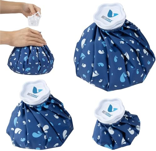 Medcosa Eisbeutel Set - 3 Größen - Kühlpack Kühlkissen - Kühlkompresse Kühlbeutel - Eisbeutel zum Kühlen - Aus weichem Stoff - Kühl und trocken - Eispack Kaltkompresse