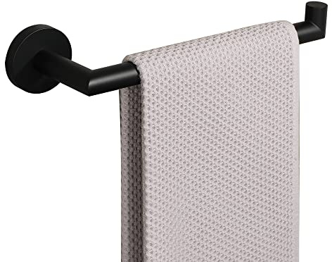Mooche 304 Edelstahl Handtuchhalter Wand mit verdeckten Schrauben, 25cm Badetuchstange mit Bohren, Schwarz