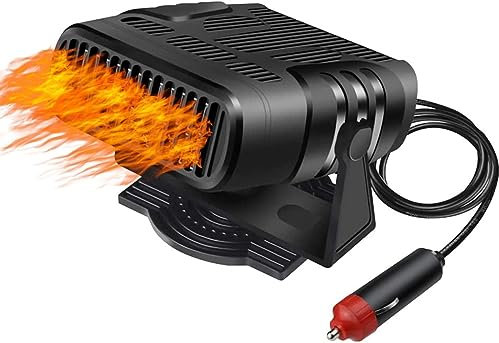 beseloa Autoheizung,Tragbare Auto Heizlüfter 12V 120WAnti-Fog 2-in-1 Heizung/Kühlung Mini-Autoheizung Mit Plug-In Zigarettenanzünder Windschutzscheiben-Defogger Defroster