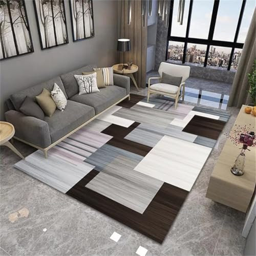 AITROMNI Fusmattenteppich Innen Teppich Wohnzimmer Kurzflor Einfache Schlafzimmer nach Hause Dekoration modernen Stil Anti-Fouling Bettumrandung 160X200CM