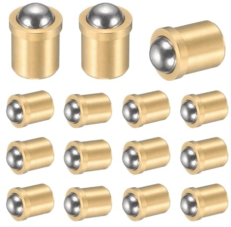 sourcing map 15 stantuffi a sfera in acciaio inossidabile 304, diametro 4 mm. Chiusura a sfera liscia a spinta a molla, posizionamento di precisione, forza finale 10N, per dispositivi meccanici,