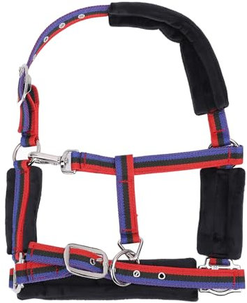 Nylon Horse Neckholder, Gepolsterte Verstellbare Kinnhals -Schnapphaken -Halter für Pferde Messingschugel Zum Training, Bequem (Medium für 1,1-1, / 3,6-4,3 Fuß geeignet)