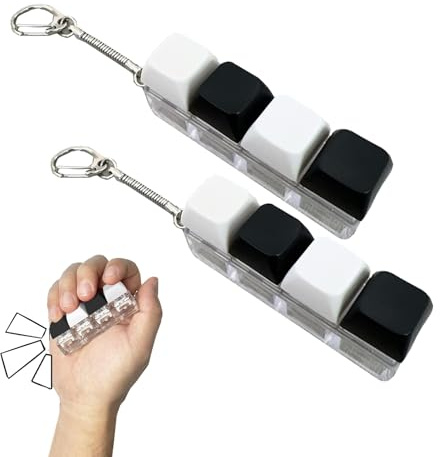2 PCS Fidget Keyboard, Keyboard Fidget Toy, Keyboard Clicker Fidget, Multi-Functional Keychain Fidget, Keychain Toys Finger Keyboard Caps Toy for to Relief Stress Pass the Time