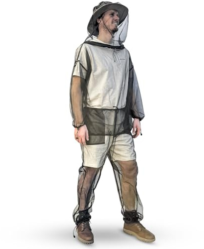 Combinaison Anti Moustique, Veste & Pantalon - Tenue de Protection | Vêtement Moustiquaire Noir, Protection Contre les Insectes - Homme & Femme