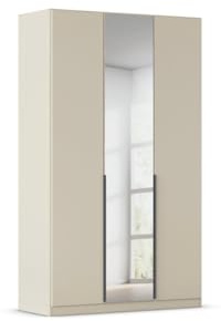 Rauch Möbel Alabama, Kleiderschrank, Farbe Beige, Breite 136 cm | Schrank, 3-türig, mit Spiegel, Zubehör Basic, für Schlafzimmer, Kinderzimmer, Gästezimmer, Homeoffice, Garderobe, Flur