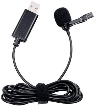 Micro cravate portable USB mains libres cordon ligne microphone omnidirectionnel pour ordinateur portable