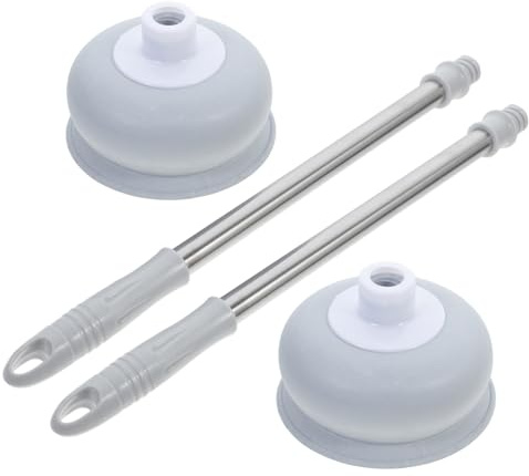 HOUDERCO 2 Stück Gummi Toilettenpömpel für Toilettenabflussrohr mit Langem Griff Praktisches Badezimmeraccessoire und Robustes Werkzeug für Büro und Hotel