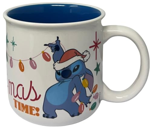 Taza Stitch Disney temática navideña modelo mug en cerámica tazón para desayuno 414 ml para niños