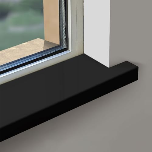 Davanzale Per Finestra Rivestimento, Copertura Decorativa Della, Facile Da Installare, Tagliabile, La Ristrutturazione Di Davanzali Interni Ed Esterni(Black,100 * 10cm/39.4x3.9in)