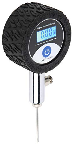 Xixian Mini Barómetro de Pelota de Fútbol de Mano, Medidor de Presión para el Voleibol de Fútbol de Baloncesto, con Pantalla LCD Digital, Construcción de Metal, Válvula de Escape,