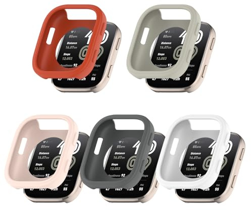 KUTEWEU Bärbart enhetsskydd kompatibelt med Amazfit Bip 6 (A2435) klockfodral, mjukt ersättningsfodral i silikon, TPU-skyddande skal för Amazfit Bip 6 smartklockor, tillbehör (5 delar-b)