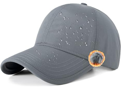 YAMEE Cappello Baseball Invernale Uomo Impermeabile con Fodera in Peluche,Berretto Uomo con Visiera Termico,Cappellino Baseball Unisex Regolabile,per Escursionismo,Camminate,Corsa Sport