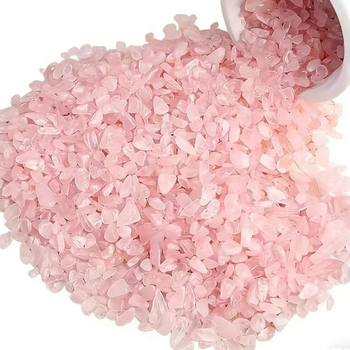 wuyukeji Edelstein Set,400G Trommelsteine kleine Edelsteine,Schmucksteine zur Dekoration für Aquarien, Blumentöpfe, Schmuckherstellung und Wohndekoration(Hellrosa)