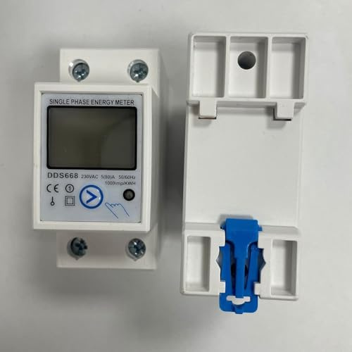 Besttoolifes Digitaler Energiezähler, einphasig, 220 V, 120 V, Schienentyp, LCD-Display, kWh-Messgerät für aktiven Stromverbrauch, rücksetzbare Elektronik (230 V)