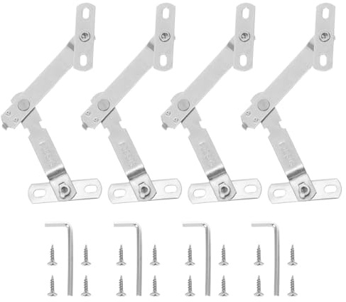 SOESFOUFU 4 Sets 304 Stainless Steel Window Safety Restrictor Lock with Screws and Hex Key, Casement Stay Ventilation Control Device and Home Security