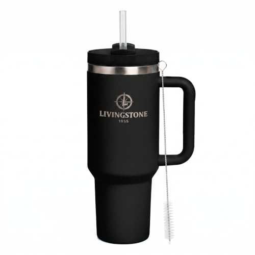 Livingstone1855 Vaso térmico 1.2L, Mantiene 24h Frío / 12h Calor, Termo Acero Inoxidable 304 con Asa y Pajita, Taza térmica grande Reutilizable, Sin BPA, Ideal Gimnasio, Oficina y Viaje
