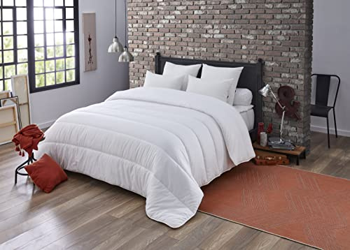 DODO - Couette Tempérée 200x200 cm - Convient 1-2 Personnes- Douceur Peau de Pêche - Tissu 100% Polyester - Garnissage 100% Polyester Fibre Circul'Air - Lavable en Machine à 40°C