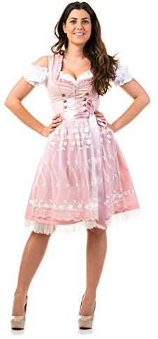 Dirndl Trachtenkleid Damen Steffi in ROSA 3.TLG 38