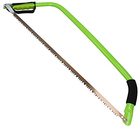 30” Extra Long Heavy Duty Bow Saw Tree Wood Branch Log Cutter Safety Guard