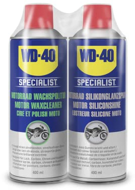 WD-40 Specialist Motorbike Wax Polish 400ml & WD-40 Specialist Motorbike Silicone Shine Spray 400ml