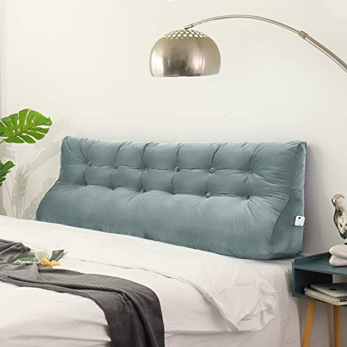 Johnear Rückenkissen Lesekissen Bett Hohe Kopfteil，Sofa Rückenlehnen Kissen Groß Dreieck zweireihiges keilkissen Lendenkissen Bücherkissen Samt Rückenpolster
