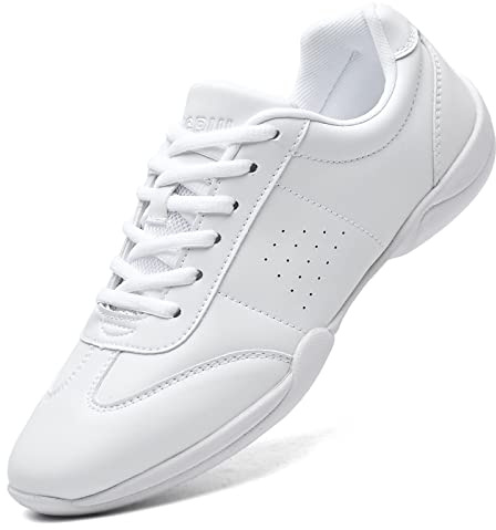 ZVC girls cheer shoes white cheerleading shoes for women cheerleading sneakers youth kids, White 002 Girl, 1 Little Kid