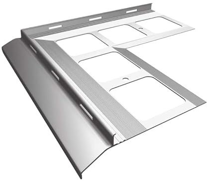 Renoplast® Aluminium Ecke 90° für Traufprofil K20 Grau | Fertigstellung von Terrassen und Balkonen | Harzböden | Wasser ablaufsysteme Winkelprofil | Korrosionsschutz Balkonprofile