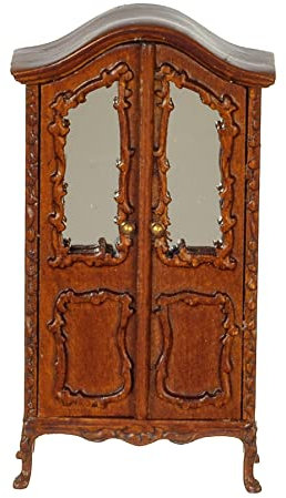 Melody Jane Dolls Houses Puppenhaus viktorianischer Kleiderschrank aus Walnussholz, 1:24, 1,2 cm