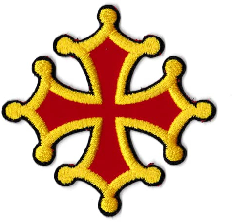 Patche Écusson Croix Occitane Cathare Languedoc Patch Brodé Thermocollant