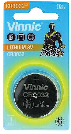 Vinnic CR3032 3V, Lithium Knopfzelle Batterien, leistungsstärkste Batterie, Batterien mit Langer Haltbarkeit, 1 Stück - 1 Blisterkarte