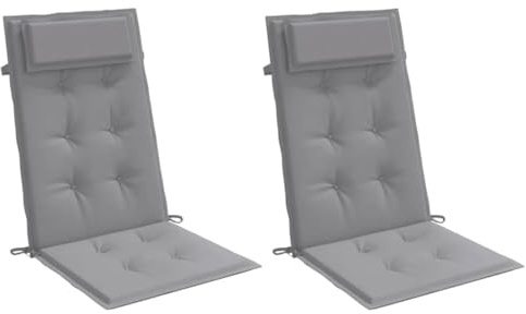 vidaXL Hochlehner-Auflagen 2 STK. Grau Oxford-Gewebe