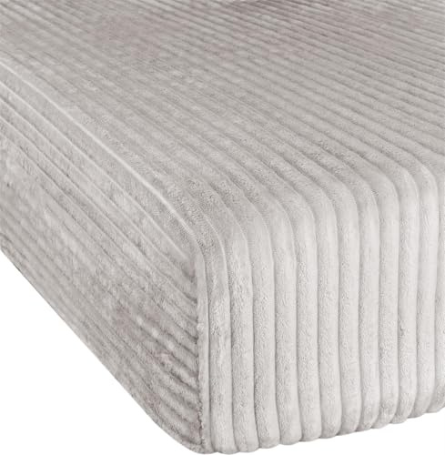 Spannbettlaken aus Streifen-Flanell in verschiedenen Größen für hohe Matratzen | 90-100 cm x 200 cm bis 200 cm x 200 cm Farbe Taupe Größe 90-100 cm × 200 cm