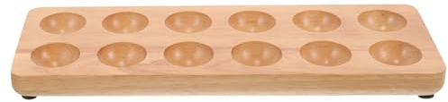 HOMSFOU Holz Eierhalter Mit Fächern Für Küche Und Kühlschrank Eierablage Aus Robustem Holz Eieraufbewahrungsständer Für Platzsparende Lagerung