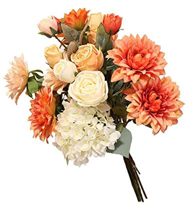 GLigeT Fleurs Artificielles Simulation de Roses Hortensia, Fleurs artificielles for décoration de Maison, Bouquet à Main for Mariage, Plantes artificielles Fausses Fleurs