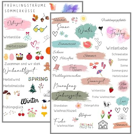 MilaBoo® Kerzentattoos Jahreszeiten I DIY Aufkleber für besondere Anlässe, einfache Anwendung, vielseitig einsetzbar (Jahreszeiten)