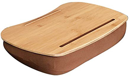 Tragbarer Laptop-Tisch, Schoß-Schreibtisch mit Bambus-Plattform, Handyhalter, Kissen, rutschfest, auf Bett, Sofa, kleiner Ständer, Schoßschreibtische, Betttabletts für Laptops, gepolstert, für Kinder,