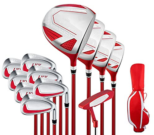 Juego Completo de Palos de Golf de 12 Piezas, Incluye Driver, Incluye Driver de aleación de 460 CC, Maderas de Calle 3 y 5, Madera Dura, 5#, 6#, 7#, 8#, 9#, PW#, Sw#, hierros, Putter y Golf para dam