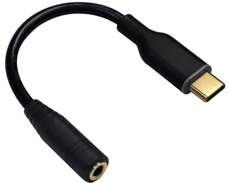 DSD TECH SH-AU05B - Adaptador USB-C a conector de auriculares de 3,5 mm, compatible con 24 bits/96 K para iPhone 15