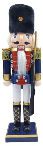 HOLIDYOYO Schiaccianoci Natalizi in Legno Ornamento Da Tavolo Decorazione Di Natale Artigianale