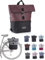 BambiniWelt by Rafael K. Fahrradtasche für Gepäckträger [Gepäckträgertasche] mit Rucksack Fahrrad Tasche universal für Sport und Freizeit (schwarz-Bordeaux)