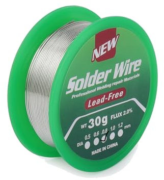 Bleifrei Lötzinn 0.8mm, Lötdraht 30g mit Flussmittel Lötzinn, Kolophoniumkern Sn99.3 Cu0,7, Elektronik-Lötdraht, zum Elektrolöten Reparatur