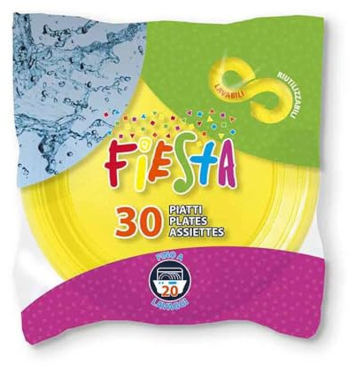 Generico 90 Piatti PIANI colorati di plastica RIUTILIZZABILI da 22cm piatti rigidi | piatti Lavabili | VARI COLORI | per feste eventi compleanni (Giallo)